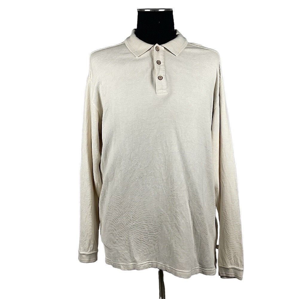 Tommy Bahama Silk Blend Long Sleeve‎ Ribbed Polo - Mens XL
